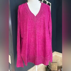 Buffalo David Bitton Fuchsia V-Neck Sweater